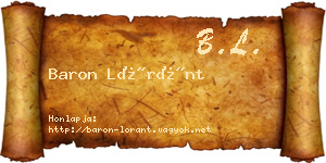 Baron Lóránt névjegykártya