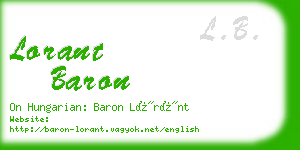 lorant baron business card